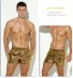 Men's Middle Pants Faux Leather Bright Striped Stretch Pants Stage Show Sports Plus Size Shorts